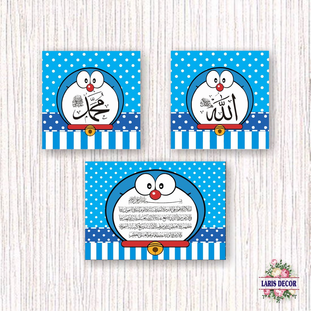 Kaligarfi 1 Set Kepala Doraemon polkadot