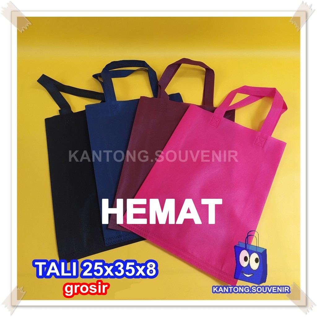 

GROSIR 25x35x8 !!! Tas Kain / Spunbond / Goodie Bag / Kantong / Goody polos souvenir event murah