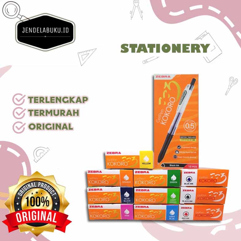 

BALLPOINT / PULPEN 0.5 FINE ZEBRA KOKORO BLACKSWEET KOKORO ALL WARNA (COLOURS) PERPAK