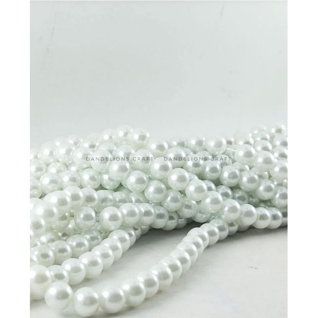 MUTIARA SINTETIS BERAT WARNA PUTIH 6MM PER RENTENG