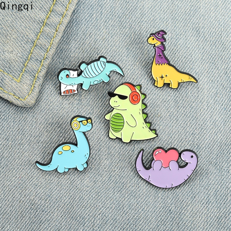 Bros Pin Enamel Desain Kartun Dinosaurus Untuk Anak