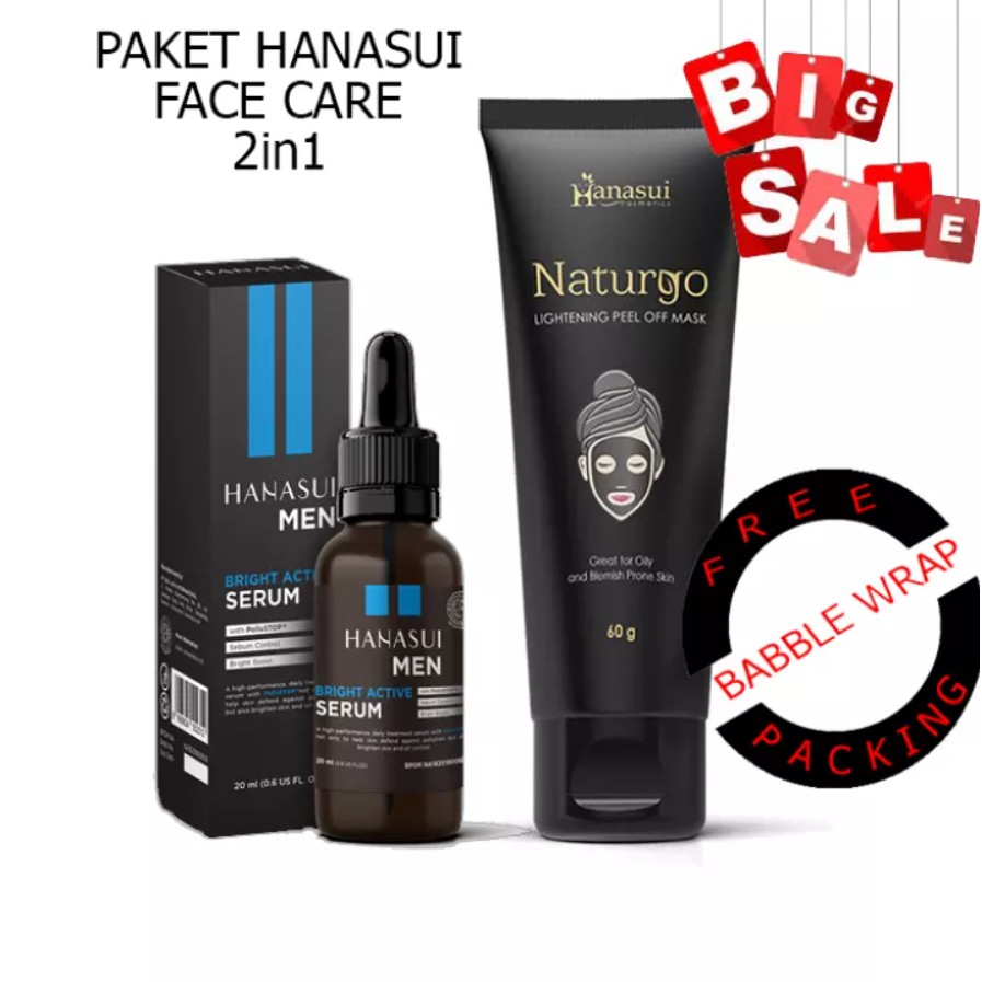 Paket Pria Viral Hanasui Face Care 2in1 Serun Men + Naturgo Tube Terbaru Skincare Hanasui bpom asli