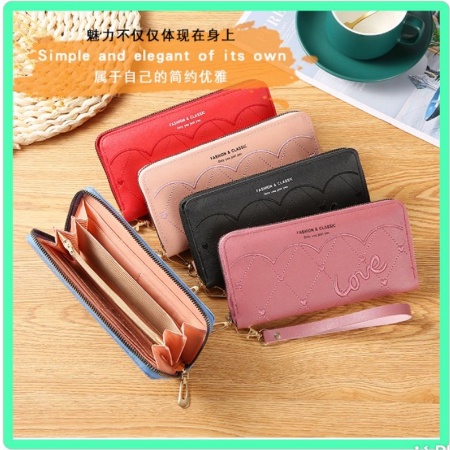 MPshop - D848 Dompet Panjang Wanita / Murah Motif Love Import Fashion Korea Real Pict