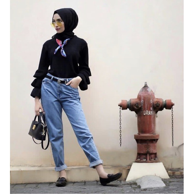 PREMIUM JEANS PLAIN BOYFRIEND // CELANA JEANS WANITA BOYFRIENDS