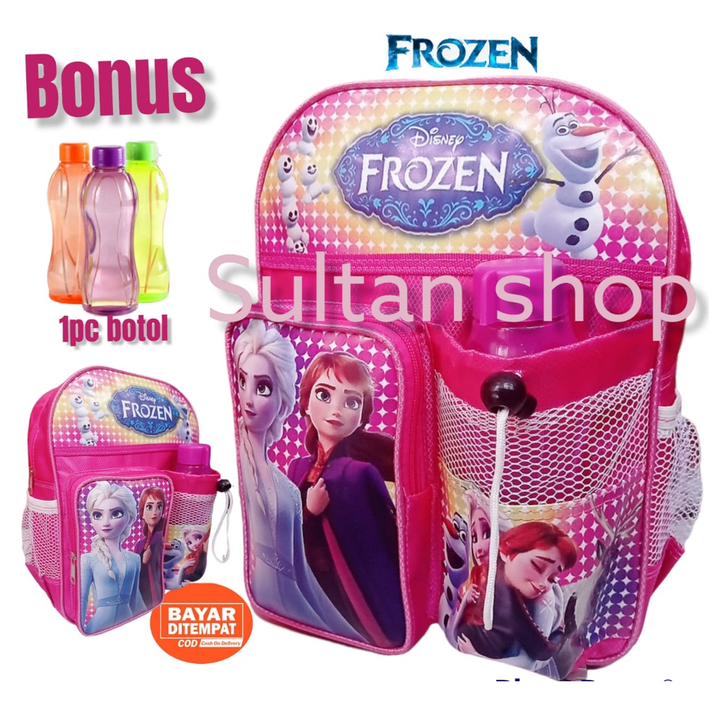 BISA COD/ BAYAR DI TEMPAT /Tas Ransel Sekolah Paud - TK Anak Perempuan Gambar Kartun Free Botol Minu