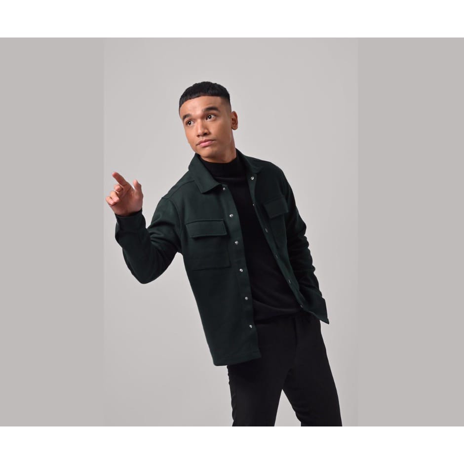 SHACKET JACKET PLEECE / JAKET PRIA-hijau