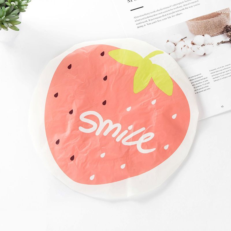 Shower Cap Topi Mandi Topi Keramas Karakter Buah Fruits Penutup Kepala Strawberry Kiwi Watermelon