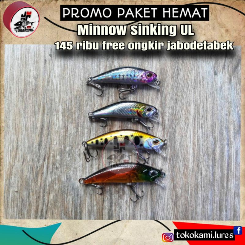 paket lure minnow sinking for hampala dll