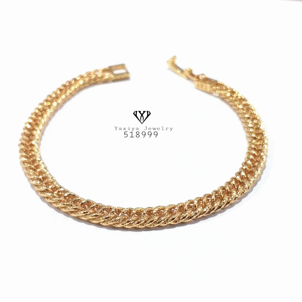 

Gelang Rantai Rait Burik Dewasa Perhiasan Imitasi Lapis Emas 18K 579