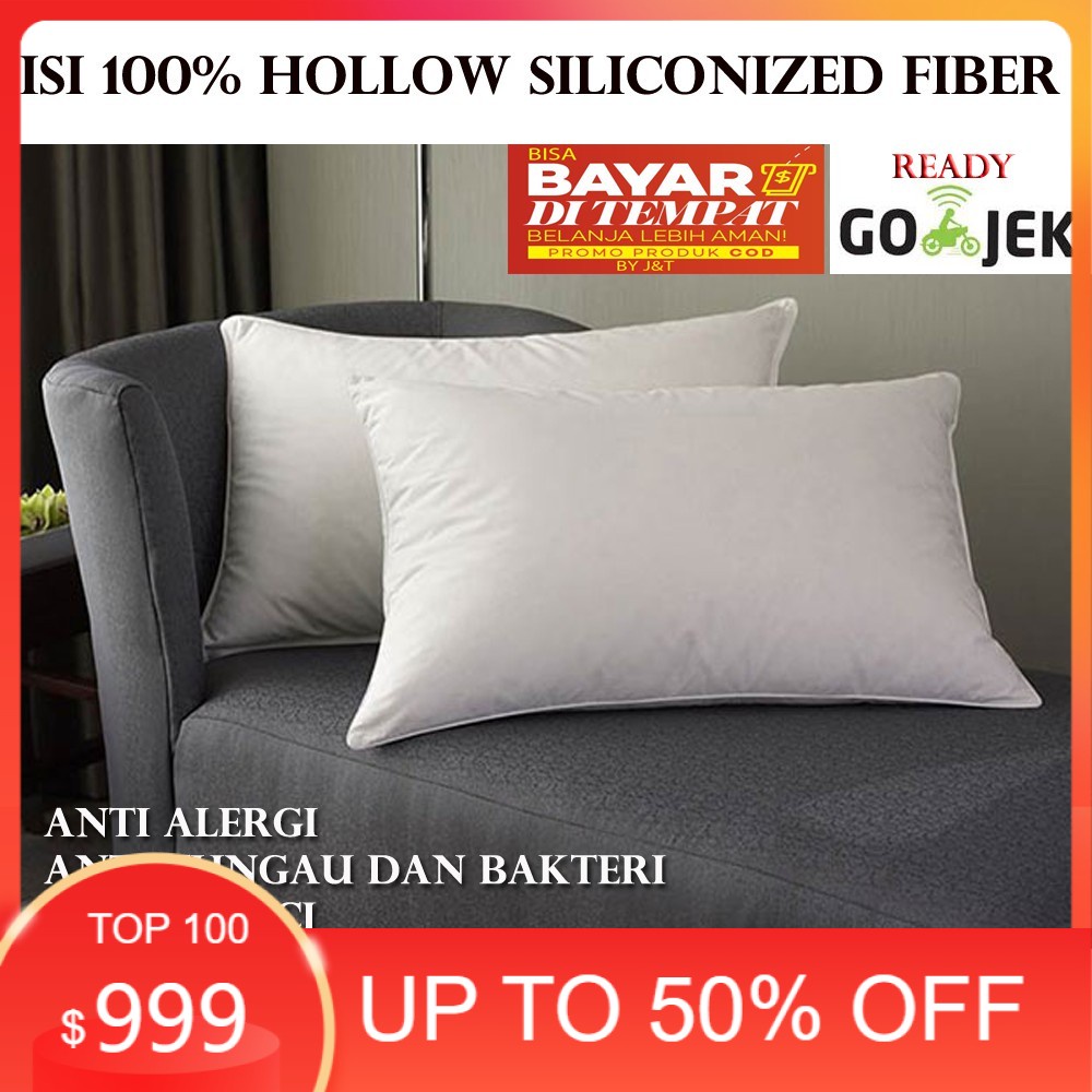 BANTAL TIDUR HOTEL Obral Murah Bantal tidur kepala brendis hotel berbintang 100% silikon super mewah UKURAN BIG ISI HOLLOW SILICONIZED FIBER