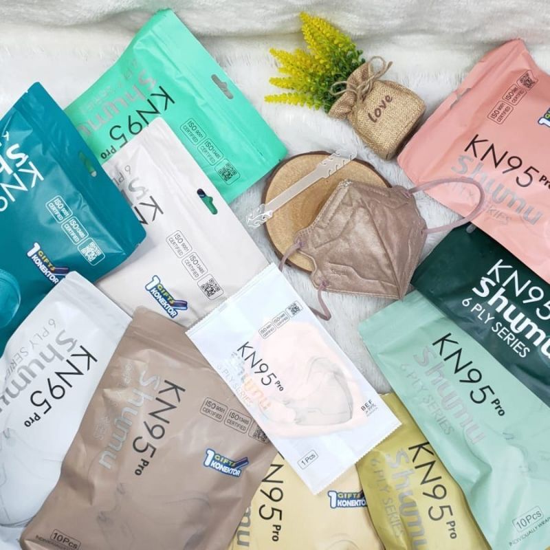 MASKER KN95 PRO 6PLY SHUMU SINGLE PAX EMBOS KEMENKES RI AKD 1 PACK 10PCS