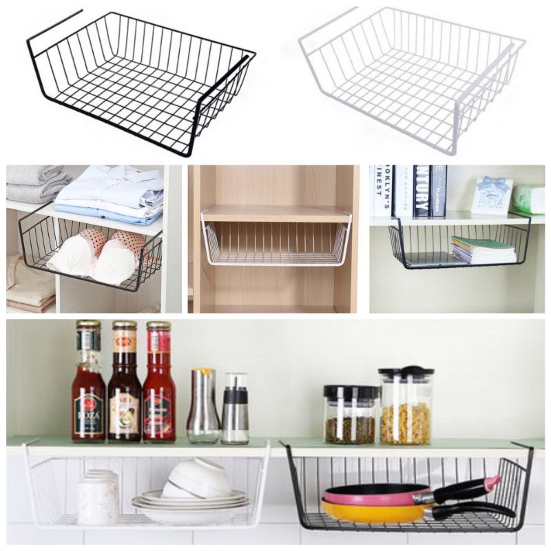Rak Besi Keranjang gantung Cantolan Penyimpanan Tambahan Cocok u/ Kallax Ikea Multifungsi Serbaguna