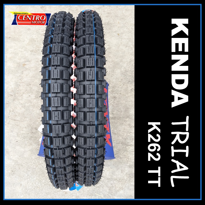 KENDA TRIAL K262.PAKET 2 BAN LUAR UKURAN 300X18+300X17. COCOK UNTUK HONDA WIN, GL, MOTOR VINTAGE