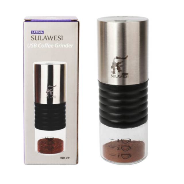 Latina Sulawesi USB Coffee grinder rechargeable portable + kopi 50g