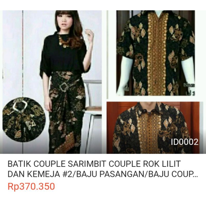 batik couple jumputan couple rok lilit dan kemeja