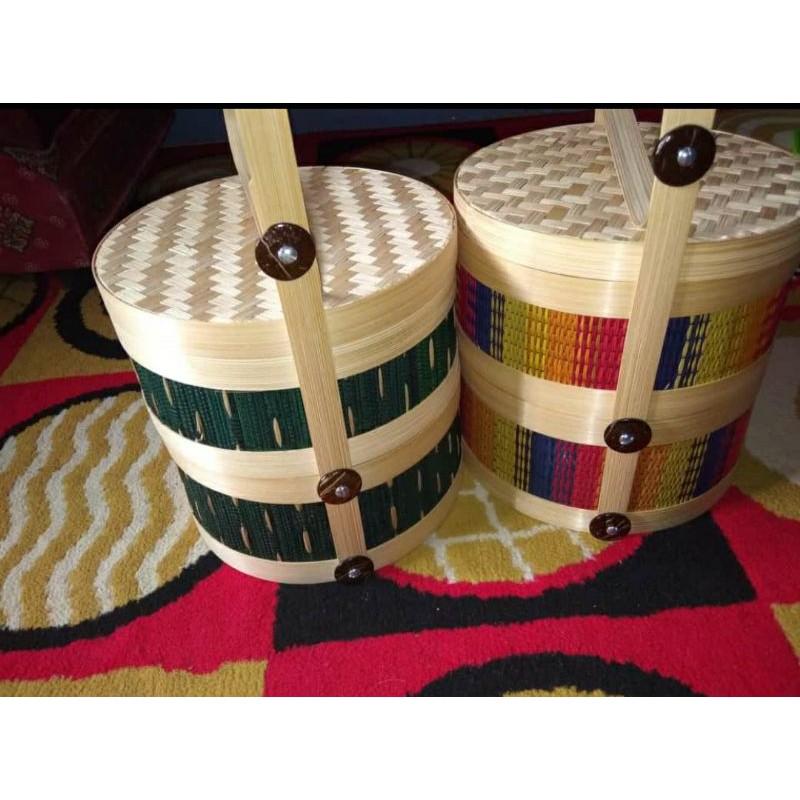 

NOB rantang/hampers keranjang bambu anyaman padi