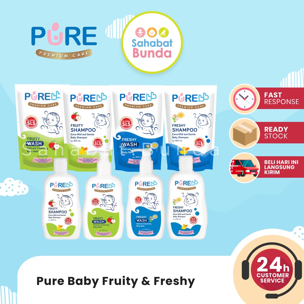 Jual PURE BABY Sabun Bayi Wash 2 in 1 Bath 2 Fruity & Freshy / Shampoo