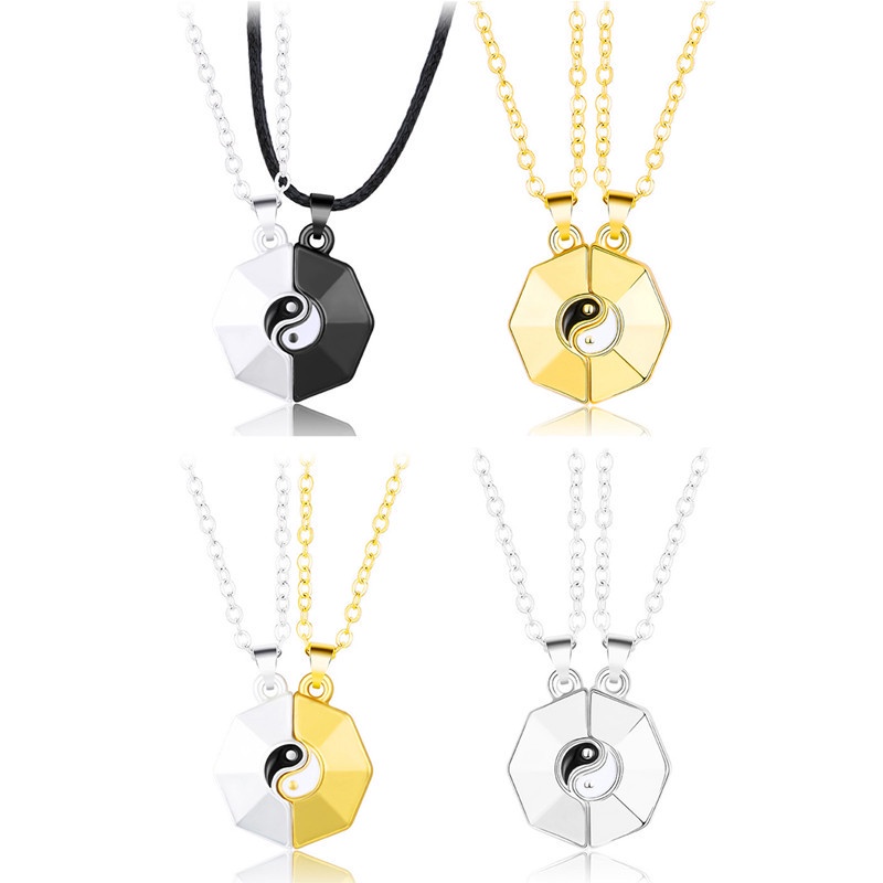 Fancyqube Kalung Choker Liontin Yin Yang Untuk Pria Dan Wanita