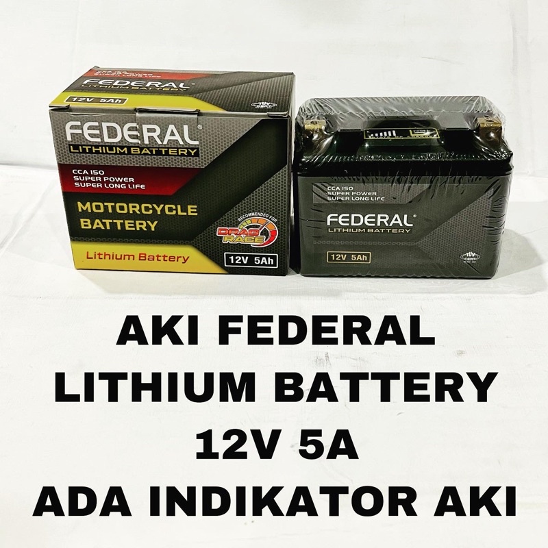 Jual AKI FEDERAL LITHIUM BATTERY DRAG RACE HEREX BALAP 12V 5 AMPERE