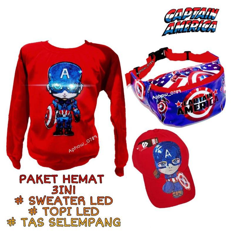 PAKET MURAH 3IN1 JAKET SWEATER ANAK LED KARAKTER