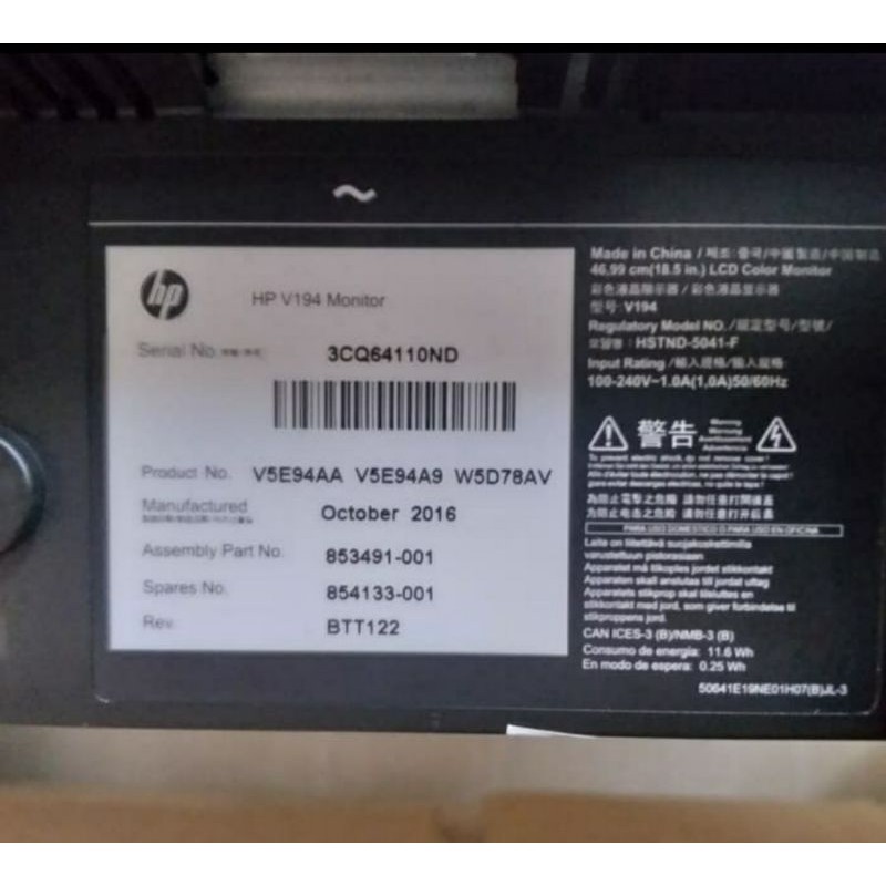 Monitor LED 19 in HP V193 V194