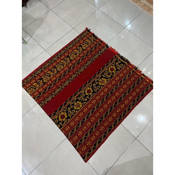 ELPHI Kain Tenun Blanket Merah Gold Tenun Lombok