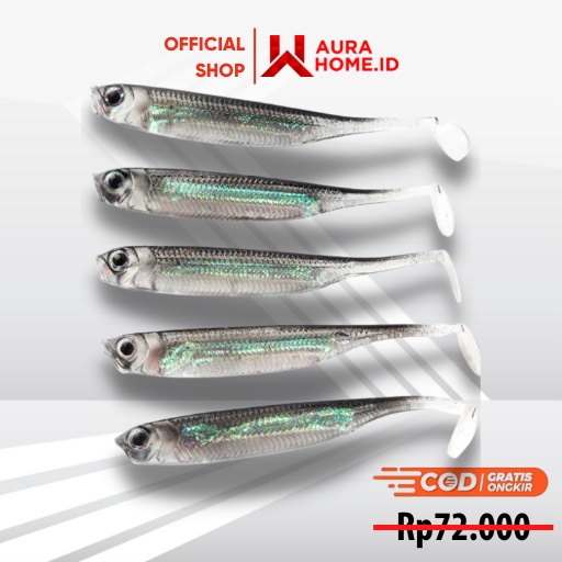 Umpan Pancing Ikan Rainbow Soft Lure 7 CM 5 Pcs  / Kail Bait Umpan Pancing Hidup Buatan Palsu Tiruan