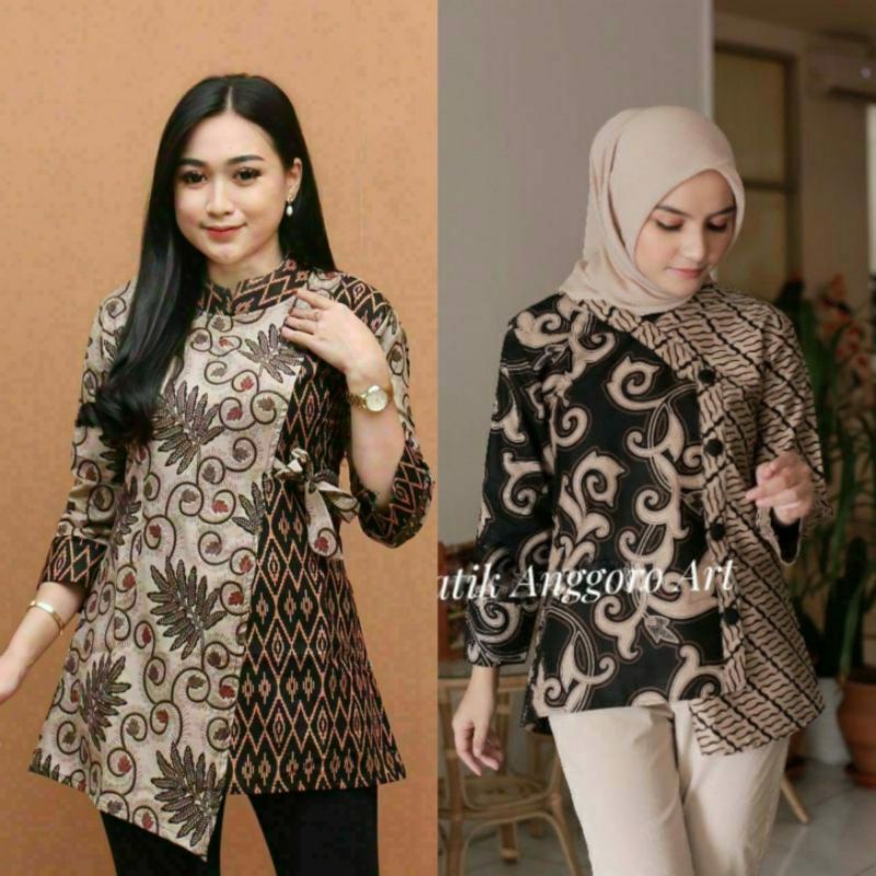 BAJU BATIK WANITA MODERN MONALISA GENES M,L,XL asli PEKALONGAN