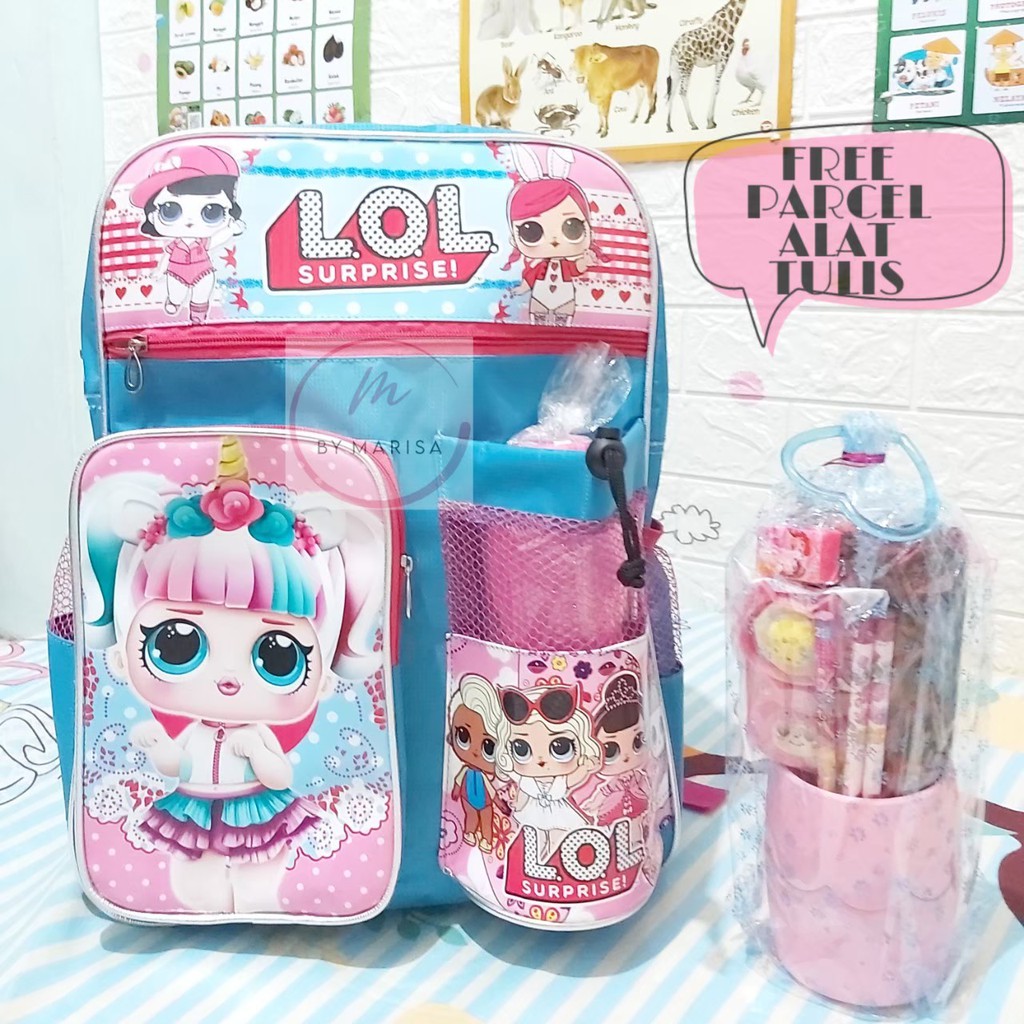 Tas Ransel Anak Perempuan Paud TK,SD Model L0L 3 In 1