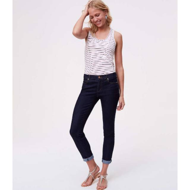 Celana Jeans Denim Pants Loft Modern Skinny Crop