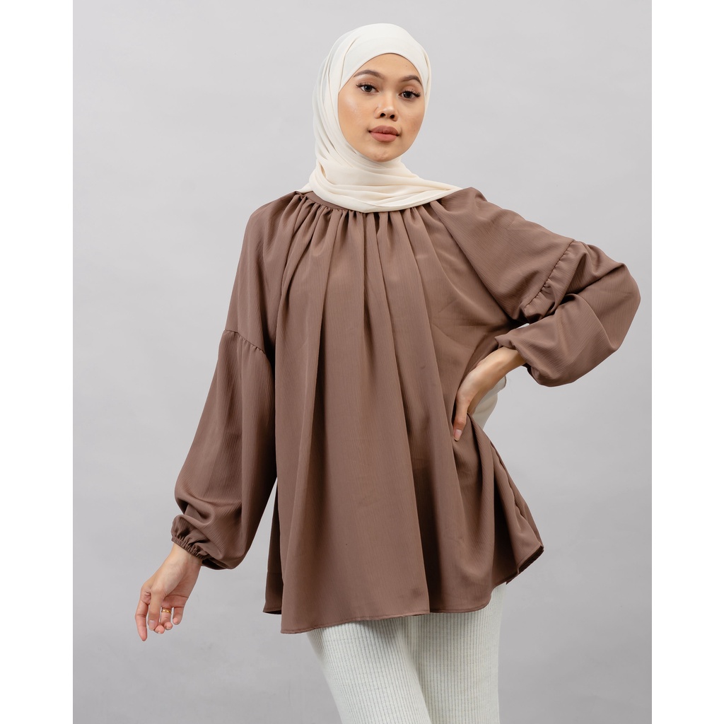 MIKHA BLOUSE OBLONG KRINKLE POLOS PREMIUM SHIRT B546 CO