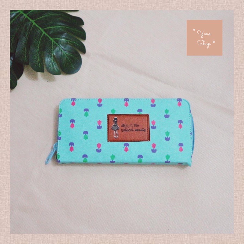 Dompet Panjang Motif Tulip Korea | Shin In The Natural Beauty Wallet | Yurashop