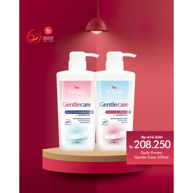 Paket 1 Viva Gentle Care Moisturizer 500ml 1 Gentle Care Cleanser 500ml