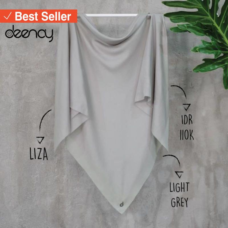 Hijab cantik simple syari syar'i murah Muslimah / Deenay Polos Laser Cutting Grey Light