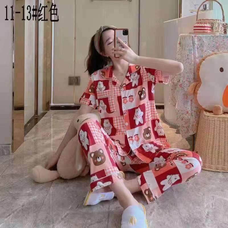 MDLV~BAJU TIDUR SET FLOWER BEAR CP BAJU TIDUR CEWEK IMPORT CELANA PANJANG BEST SELLER FASHION IMPORT