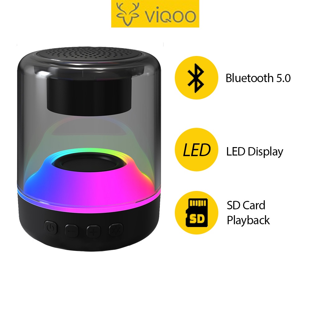 【COD】Viqoo Speaker S25 Bluetooth Speaker Microphone LED Smart Lamp Kecil Audio Subwoofer Nirkabel Portabel Volume Besar Speaker Bluetooth rumah tangga Kecil  Portable Spiker Bluetooth Speaker