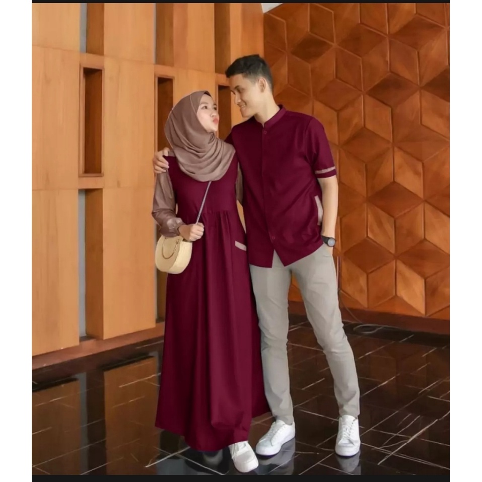Farel couple pasangan muslim terbaru 2022 / gamis kondangan / couple keluarga / gamis brokat