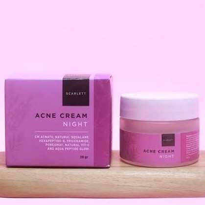 Acne Care Scarlett Whitening Day Night Cream / Krim Siang Malam + Acne Serum / Serum Wajah Rumah Cantik 354 Perawatan Kulit Berjerawat