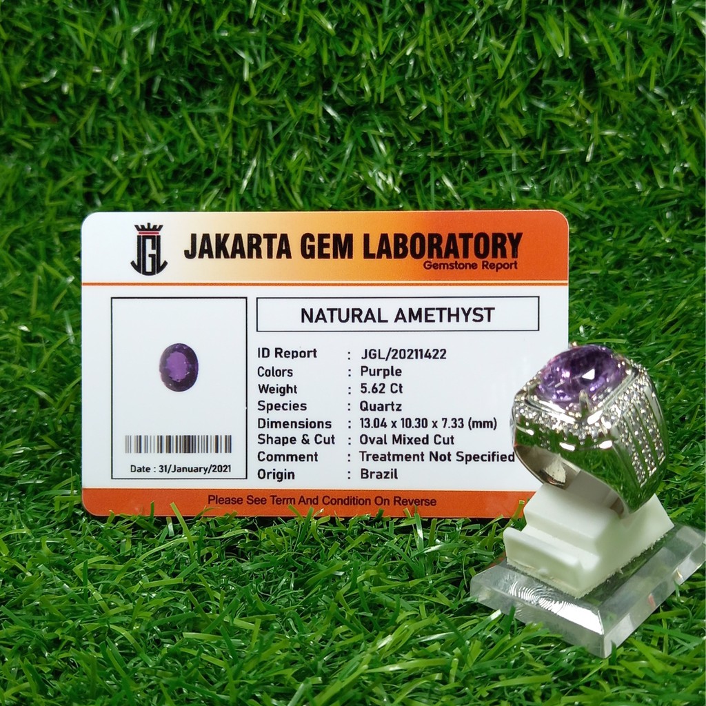 Berkualitas Batu Kecubung Amethyst Asli Natural Lengkap Dengan Sertifikat Memo Siap Pakai