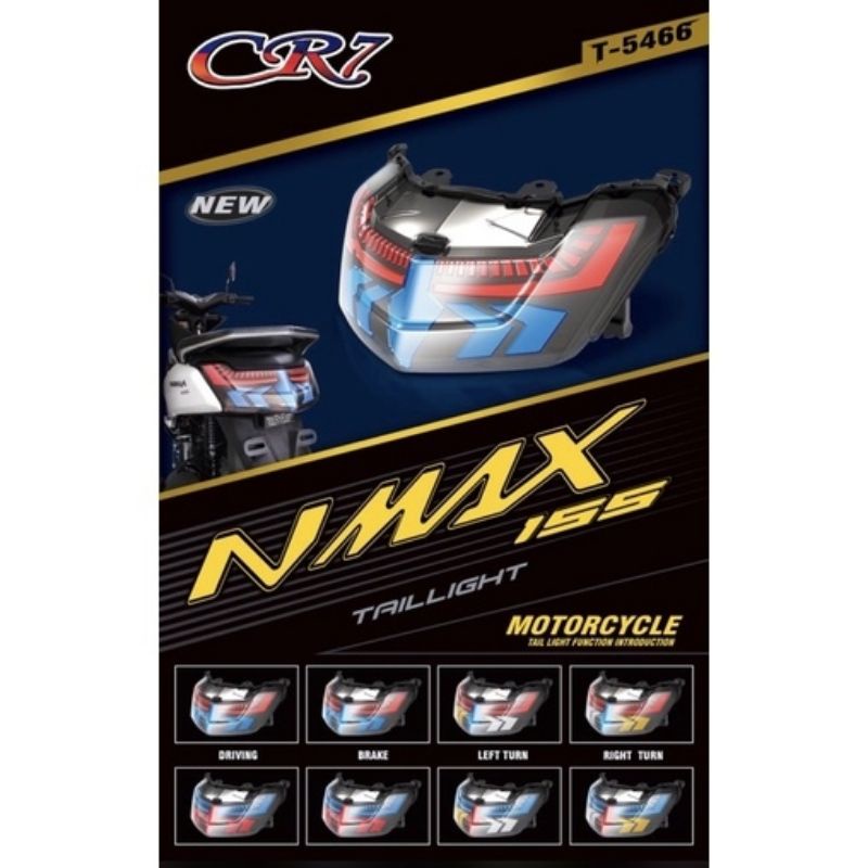 Stoplamp Nmax Old New Model Cr7, Lampu Stoplamp Nmax Old, Lampu Belakang Nmax Old, Lampu Led Nmax