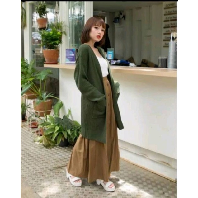 DC_LONG CARDYGAN BELE/ATASAN RAJUT WANITA/BAJU RAJUT OVERSIZE