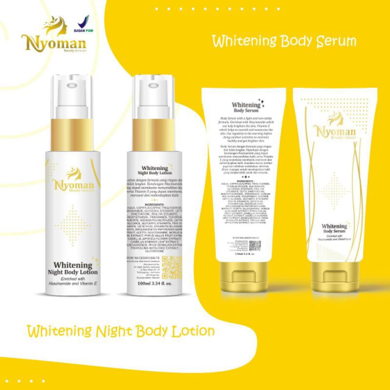 Paket Whitening Night Body Lotion dan Whitening Body Serum Dr. Nyoman