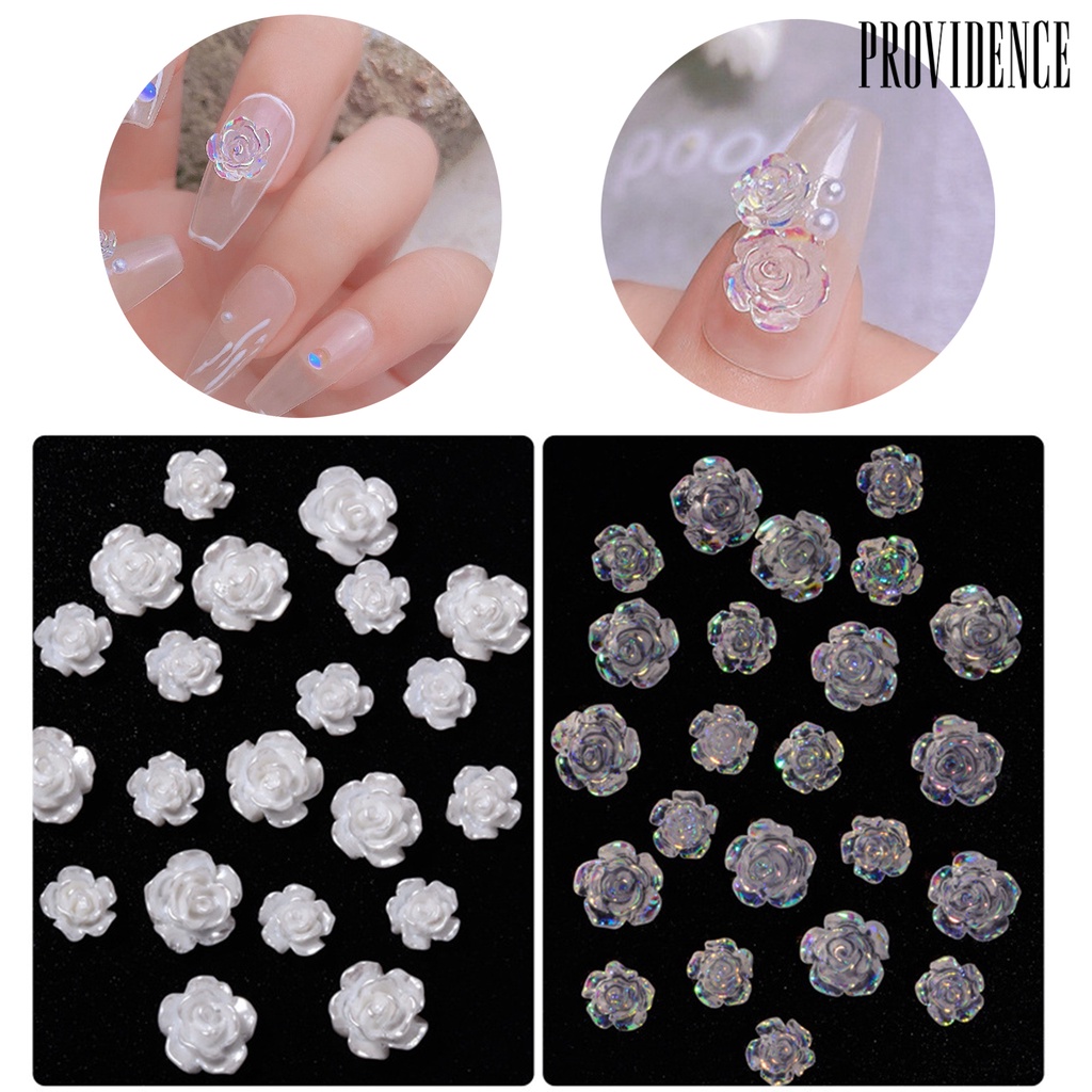 Providence 30pcs / Set Bunga Imitasi Aksen Glitter Untuk Aksesoris Nail Art / Manicure / Salon