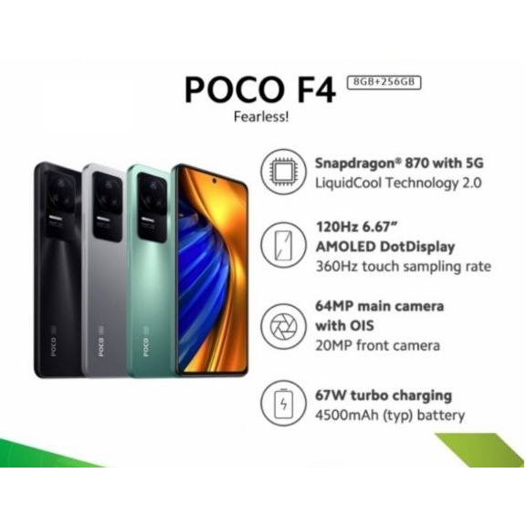 Jual xiaomi Poco F4 5G 8/256 warna hitam spek paling ok | Shopee Indonesia