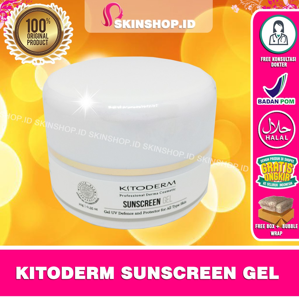 Kitoderm Sunscreen Gel 10gr Original / Gel Tabir Surya BPOM Aman