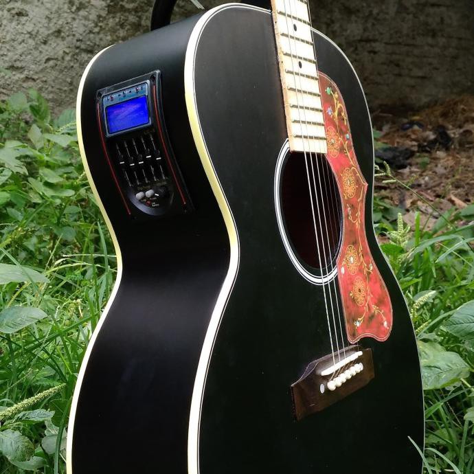 Gitar Akustik Elektrik Gibson J200 Lc 5 Bodi Dobel Run Berkualitas