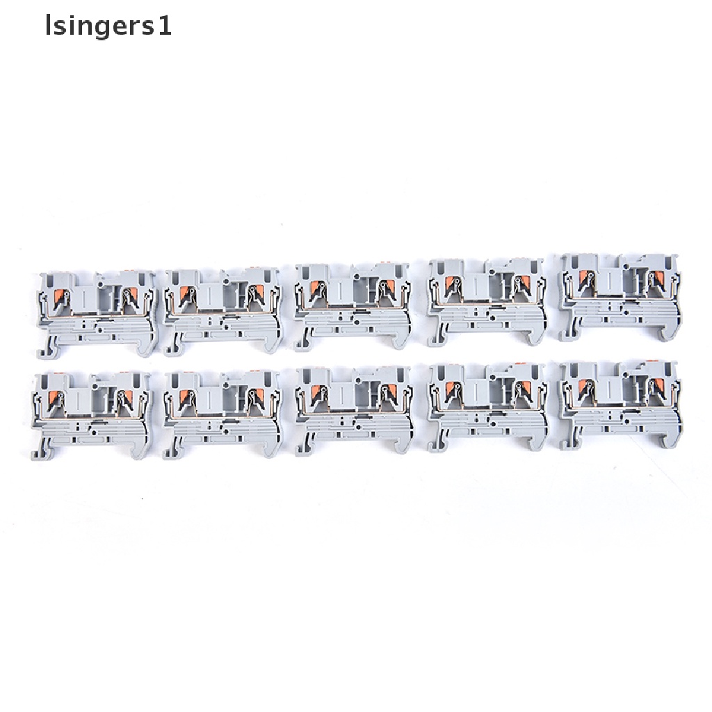 (lsingers1) 10pcs Din Rail Terminal Block PT-2.5 Tanpa Sekrup