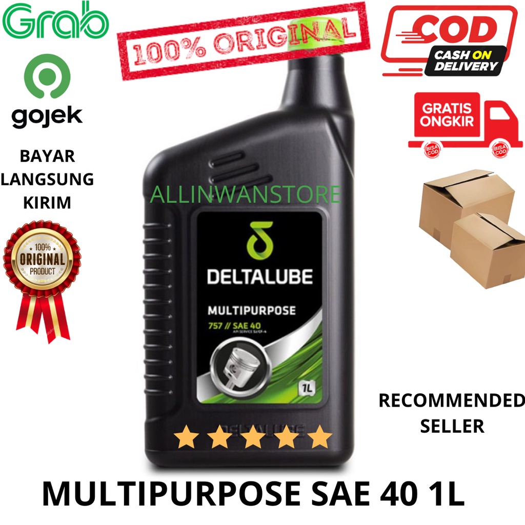 Oli Deltalube Multipurpose 757 SAE 40 API Service SJ / CF-4 isi 1 Liter 1L Multi purpose Original Product 100%