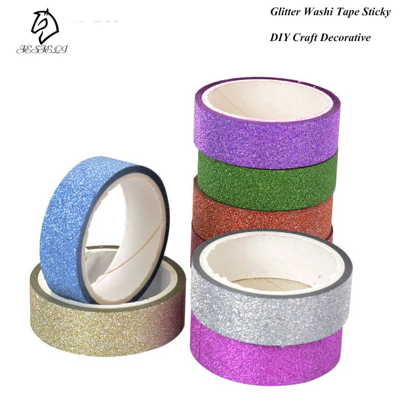 

INDORETAIL | Baru Kedatangan Perekat Perak Emas Glitter Washi Tape Scrapbooking Natal Partai Kawaii