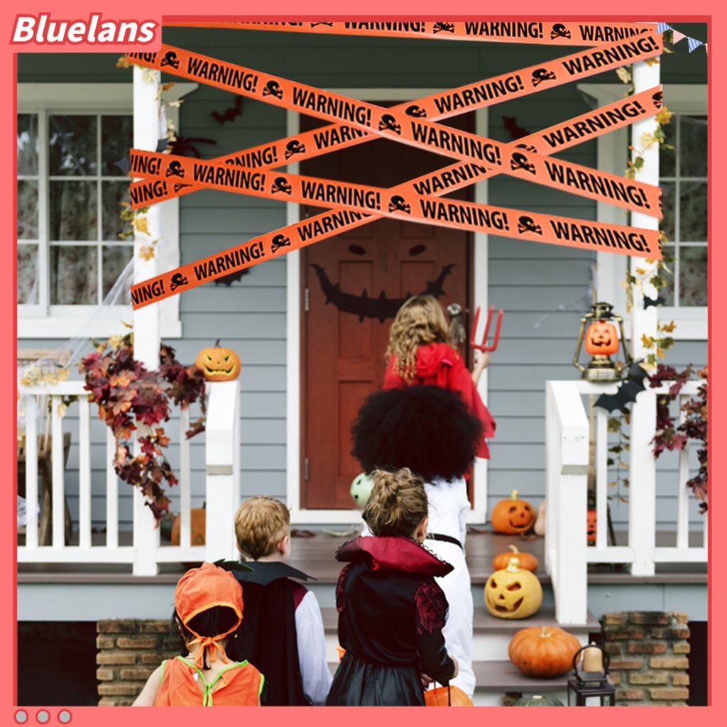 1 Roll Pita Peringatan Energetik Anti Pudar Warna Terang Bentuk Kepala Tengkorak Untuk Dekorasi Pesta Halloween